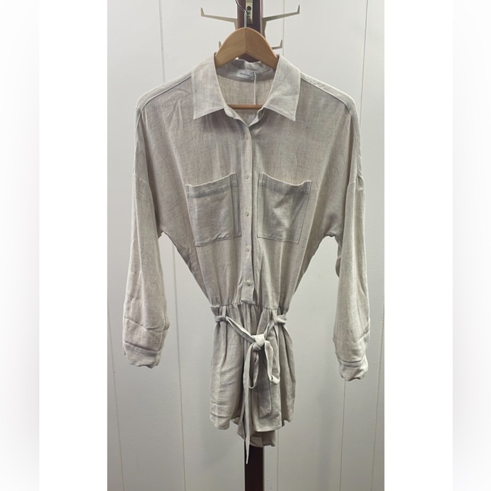 Gentle Fawn NWT Charlotte Linen Romper Ursa Tan